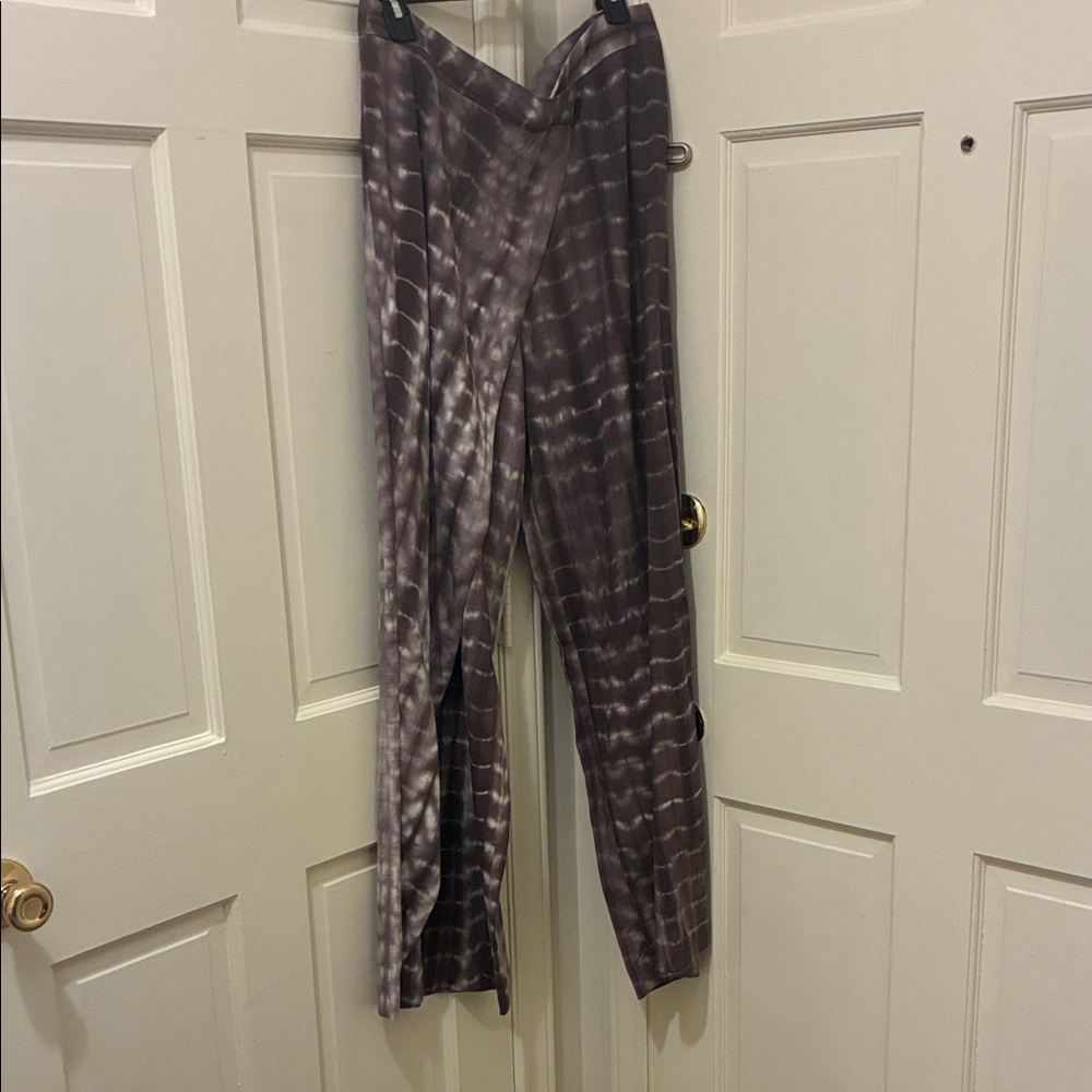 Zara Gray Tie-Dye Wide Leg Pants